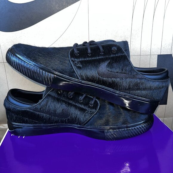 NEW Nike Zoom Stefan Janoski OG+ SE SB Black Pony Hair HF3060-001 Size 9.5 - Picture 2 of 6